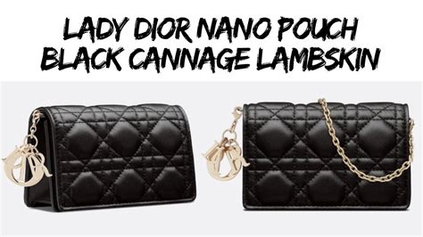 dior lady nano pouch|Lady Dior Nano Pouch Black Patent Cannage Calfskin .